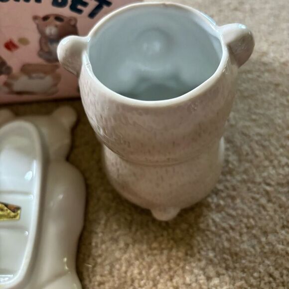 Vintage Porcelain Bear 3 Piece Bathroom Set 1987 Japan - Picture 9 of 11